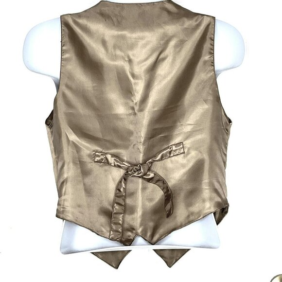 Learsi Mens Suede Leather Vest sz S Tan Snap Front Pockets Ranch Western - Picture 2 of 10